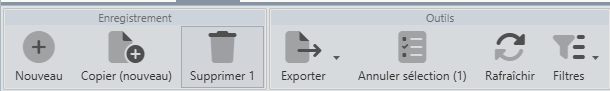Barre d'outils liste- icônes modernes Barre d'outils liste- icônes modernes